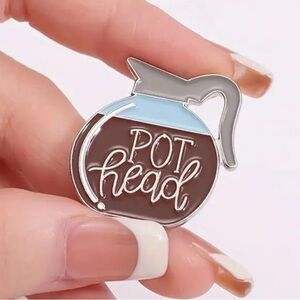 3/$25 Coffee Pot “Pot Head” Coffee Lovers Funny Unisex Pin